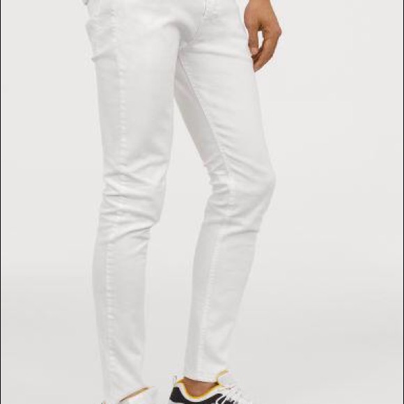 men's white skinny jeans